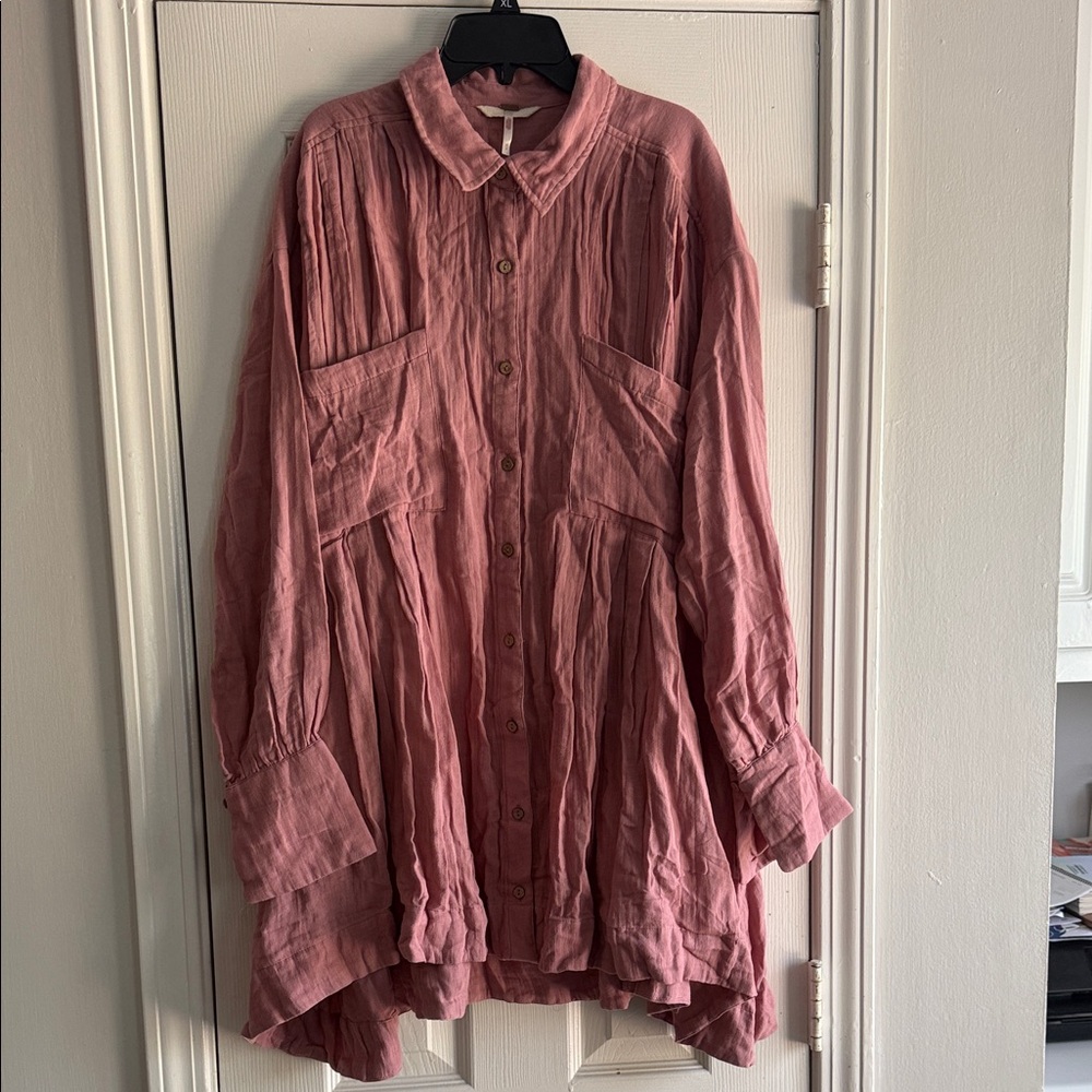 Free People Voyager Shirtdress Button-Front Oversized Dress - Picture 5 of 16